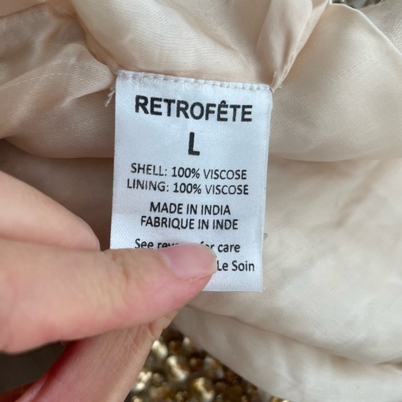 Retrofete Holland gold crystal mini dress NWT L - Picture 8 of 8